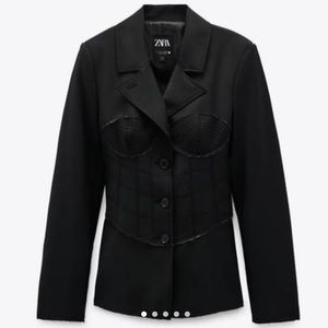zara limited edition corset blazer xs nwt